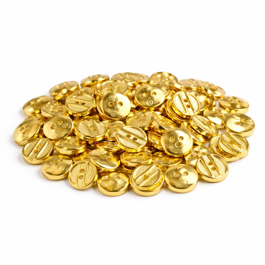 Botão Ref 249 Dourado 2 Furos em ABS